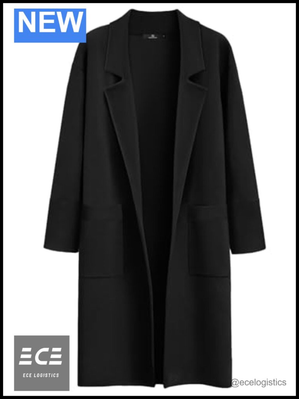 LILLUSORY Long Open Front Cardigan Shawl Collar Trench Coat Fall